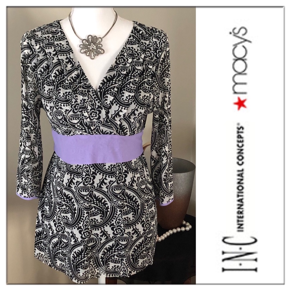 EUC WOMENS INC TOP with V-NECK and REAR TIE